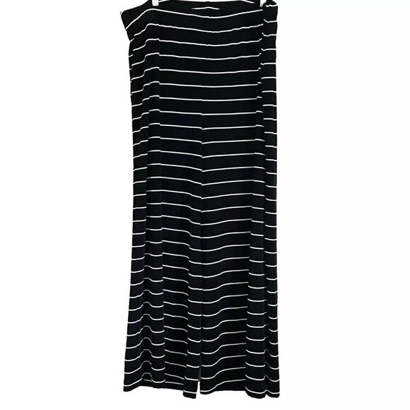 Chico's Travelers Pant Size 3 Short / XL Striped Black White Slinky Stretch NWT - Picture 3 of 8